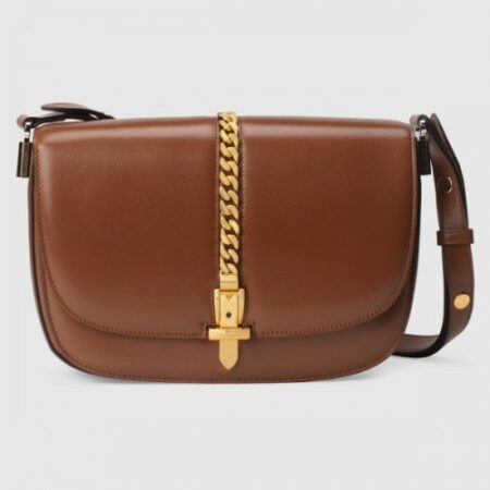 Replica Gucci Sylvie 1969 Small Shoulder Bag In Brown Calfskin