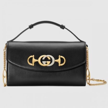 Replica Gucci Zumi Mini Bag In Black Smooth Leather
