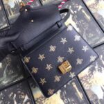Replica Gucci Black Sylvie Bee Star Mini Leather Bag 5