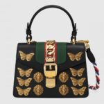 Replica Gucci Black  Sylvie Animal Studs Leather Mini Bag 2
