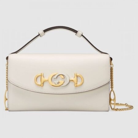Replica Gucci Zumi Smooth Leather Mini Shoulder Bag 564718 White 2019