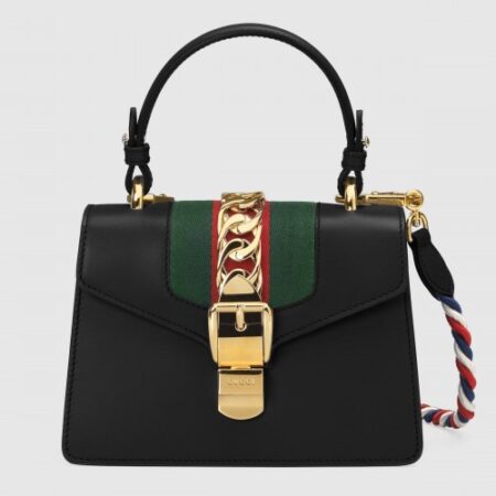 Replica Gucci Black Leather Sylvie Mini Bag