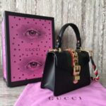 Replica Gucci Black Leather Sylvie Mini Bag 4