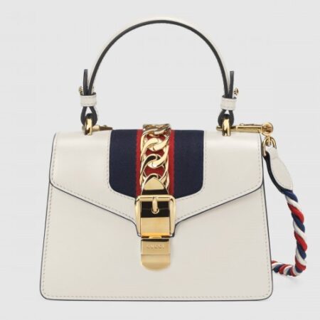 Replica Gucci White Leather Sylvie Mini Bag