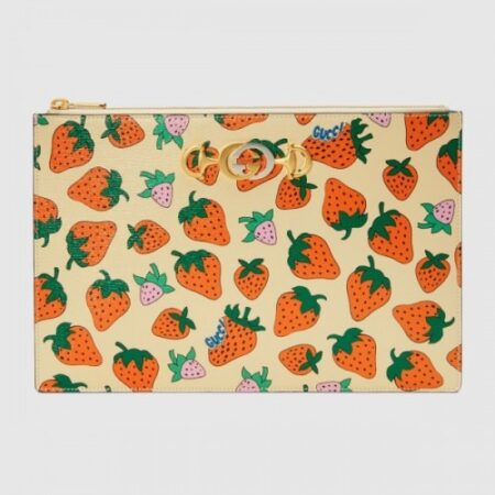 Replica Gucci Zumi Strawberry Print Pouch Clutch Bag 570728 2019