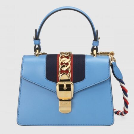 Replica Gucci Blue Leather Sylvie Mini Bag