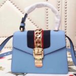 Replica Gucci Blue Leather Sylvie Mini Bag 9