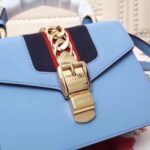 Replica Gucci Blue Leather Sylvie Mini Bag 10