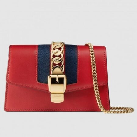 Replica Gucci Red Sylvie Leather Mini Chain Bag