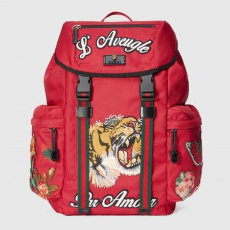 Replica Gucci Red Backpack With Embroidery