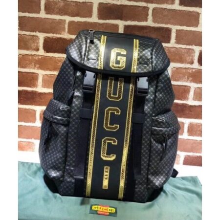 Replica Gucci Men’s Gucci-Dapper Dan Backpack 536413 Black GG Leather 2018