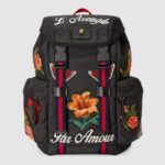 Replica Gucci Blue Embroidered Drawstring Backpack 20