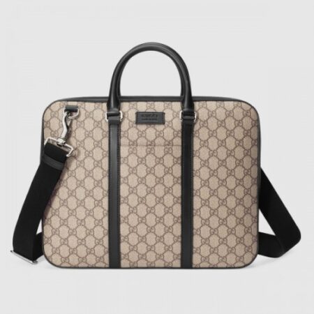 Replica Gucci Men’s Briefcase In Beige GG Supreme Canvas