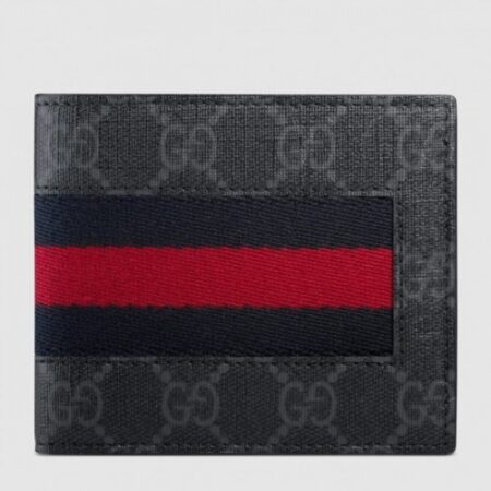 Replica Gucci Black Web GG Supreme Bi-fold Wallet