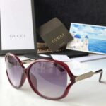 Replica Gucci Burgundy Frame Acetate and Metal Sunglasses 3