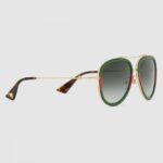 Replica Gucci Burgundy Frame Acetate and Metal Sunglasses 7