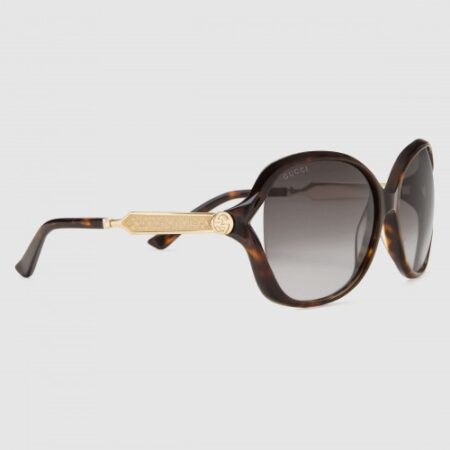 Replica Gucci Tortoiseshell Frame Acetate and Metal Sunglasses