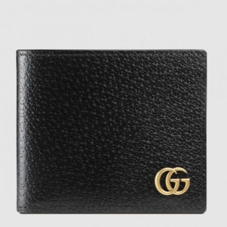 Replica Gucci GG Marmont Bi-fold Wallet In Black Leather