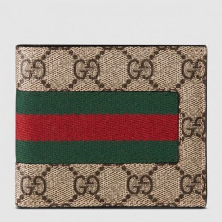 Replica Gucci Beige Web GG Supreme Bi-fold Wallet