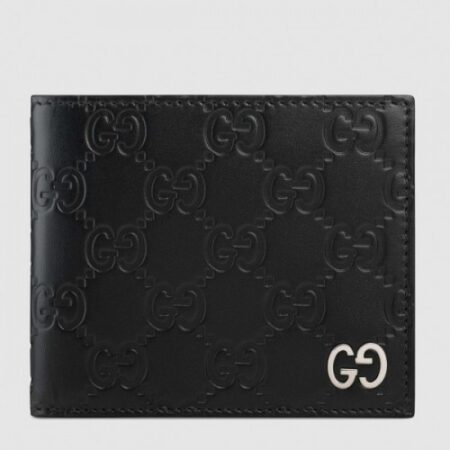 Replica Gucci Black Signature GG Metal Bi-fold Wallet