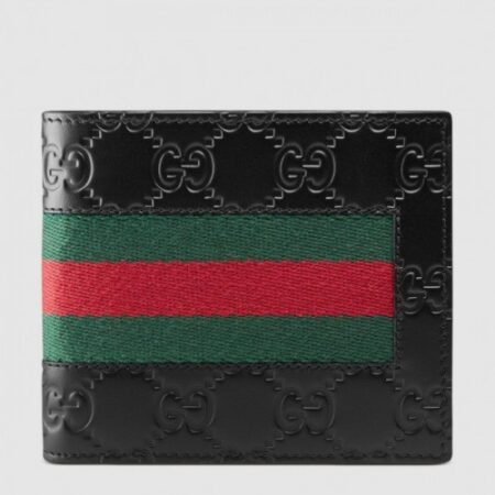 Replica Gucci Black Signature Web Bi-fold Wallet