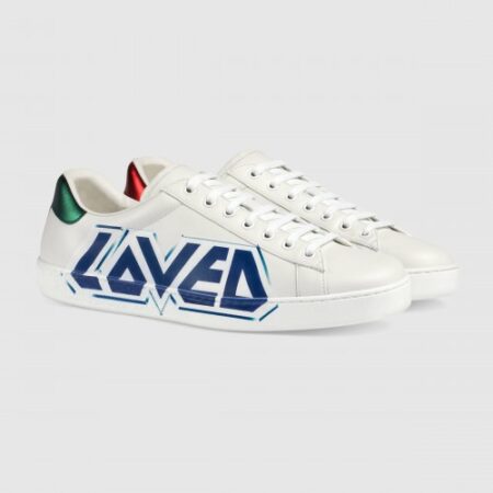 Replica Gucci Men’s Ace Sneaker With Blue Loved Print