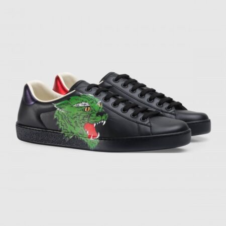 Replica Gucci Men’s Black Ace Sneaker With Panther