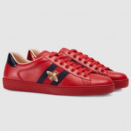 Replica Gucci Men’s Ace Embroidered Bees Red Sneaker