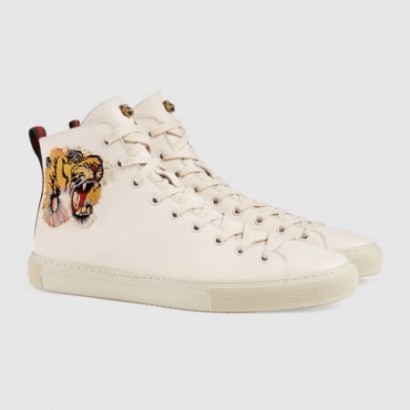 Replica Gucci Men’s White High-top Sneaker With Tiger