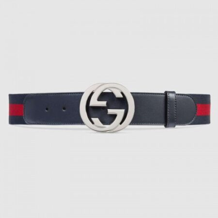 Replica Gucci Web belt with G buckle Blue ‎411924