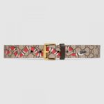Replica Gucci Kingsnake Print GG Supreme Belt With Square Buckle 3