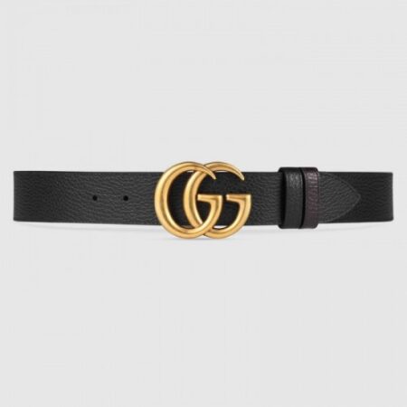 Replica Gucci Reversible leather belt with Double G buckle 474350
