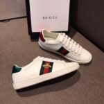 Replica Gucci Ace Leather Low-Top Lovers Sneakers Mouth Beading Creamy 2018 16