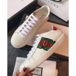 Replica Gucci Ace Leather Low-Top Lovers Sneakers Web Crystal Embroidered Safety Pin Pink 2018 12