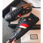 Replica Gucci Ace Leather Low-Top Lovers Sneakers Web Crystal Embroidered Safety Pin Pink 2018 11