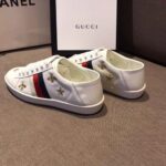 Replica Gucci Ace Leather Low-Top Lovers Sneakers Web Embroidered Bees and Stars White 2018 7