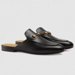Replica Gucci Princetown Slippers In Black Leather 2