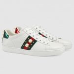 Replica Gucci Women Ace Studded White Leather Sneaker 2