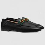 Replica Gucci Black Loafers With Web and Interlocking G 18