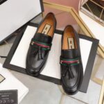 Replica Gucci Black Loafers With Web and Interlocking G 3