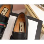 Replica Gucci Black Loafers With Web and Interlocking G 6