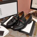 Replica Gucci Black Loafers With Web and Interlocking G 7