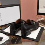 Replica Gucci Black Loafers With Web and Interlocking G 9