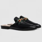 Replica Gucci Black Princetown Slippers With Web and Horsebit 2